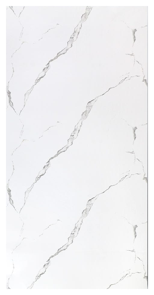 White marble with silver veining PVC panel