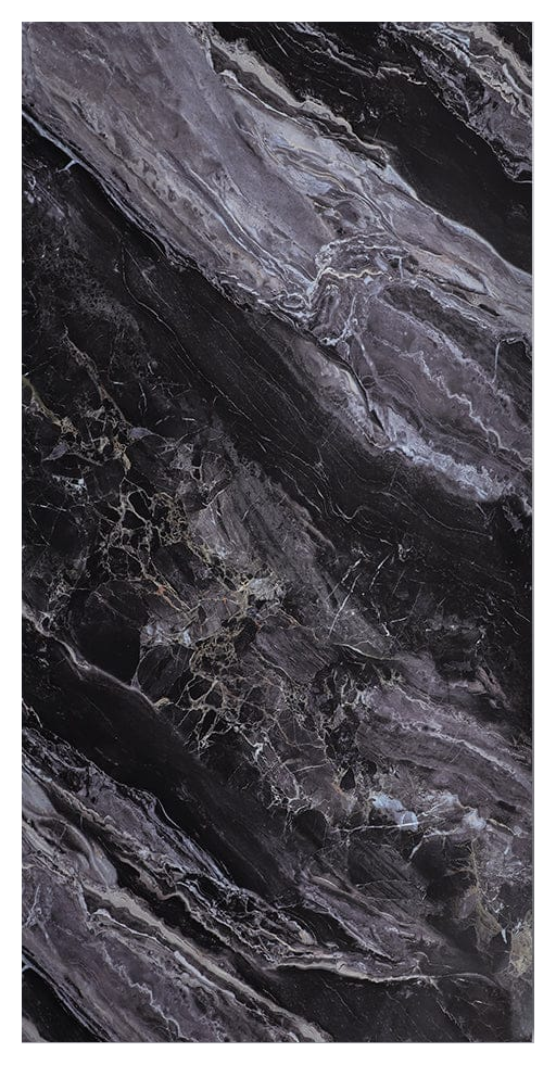 Black marble with purple veining PVC panel