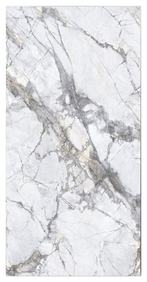White marble with bold grey veining PVC panel